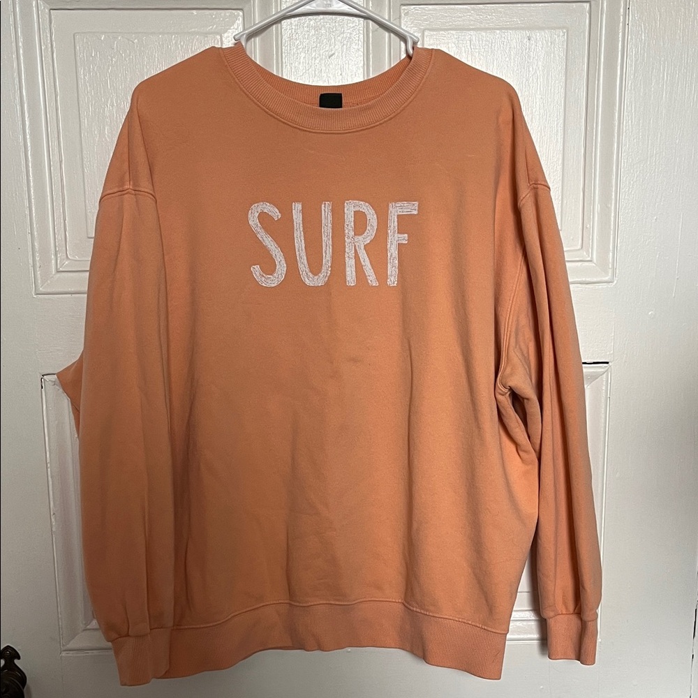 Surf Graphic Crewneck Sweatshirt - Peach
